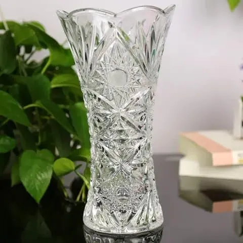 1 Pieces Glass Flower Vase,10 Inch Very Long Flower Vases for Home Decor Centerpieces, Modern Clear Rose Vase, Heavy Duty big size Crystal Tall Cylinder Flared Vase for Home, Wedding, Living Room, Office,cafe