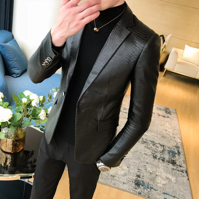2019 Men's high quality Leather Jackets Men lapel Collar Coats