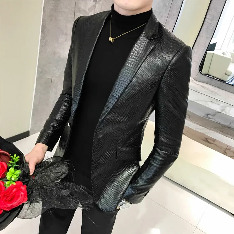 2019 Men's high quality Leather Jackets Men lapel Collar Coats