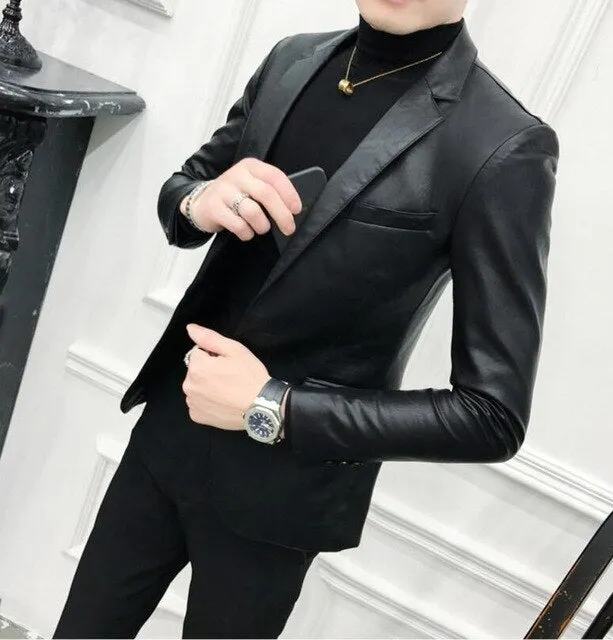 2019 Men's high quality Leather Jackets Men lapel Collar Coats