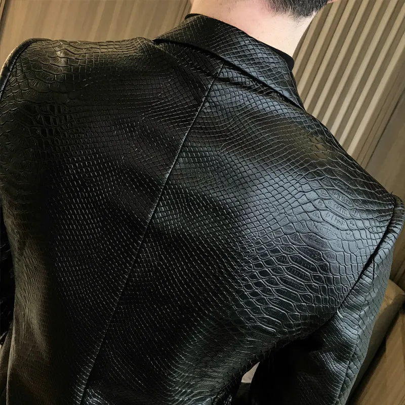 2019 Men's high quality Leather Jackets Men lapel Collar Coats