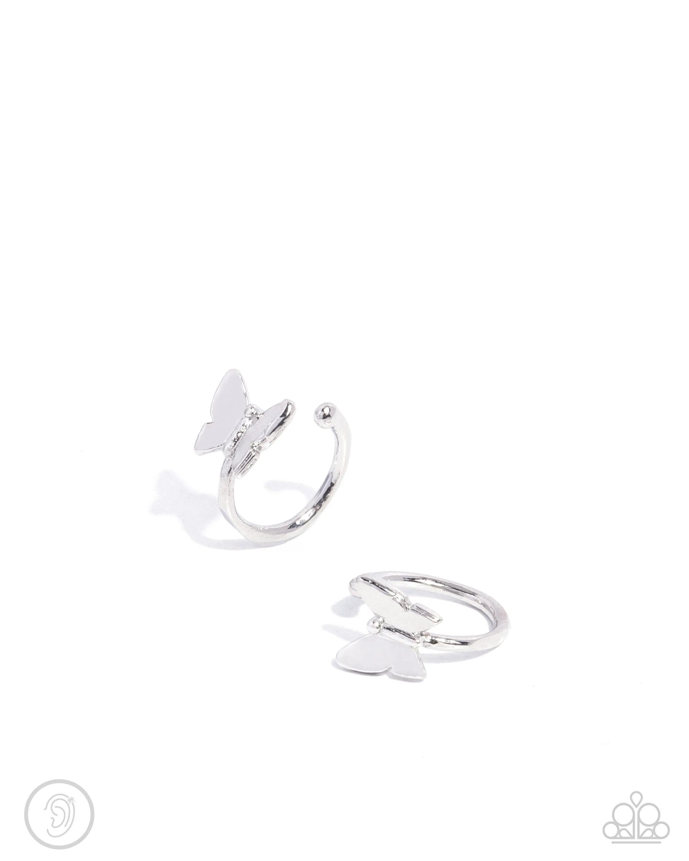 Aerial Attitude - Silver Post Earrings - Paparazzi Accessories