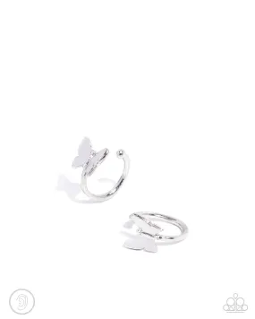 Aerial Attitude - Silver Post Earrings - Paparazzi Accessories