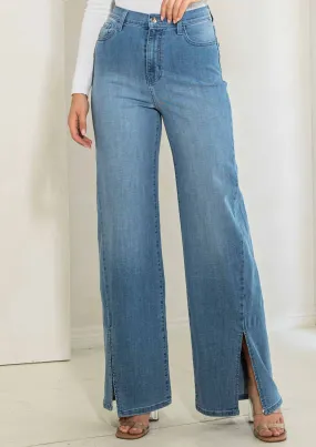 Allison Wide Leg Slit Front Jeans