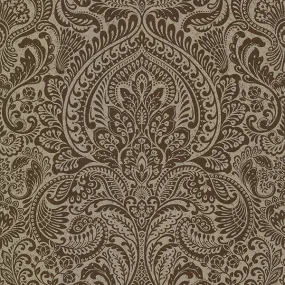 Artemis Bronze Floral Damask Wallpaper from the Lustre Collection