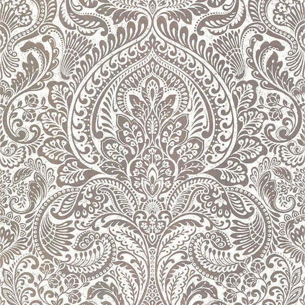 Artemis Rose Gold Floral Damask Wallpaper from the Lustre Collection