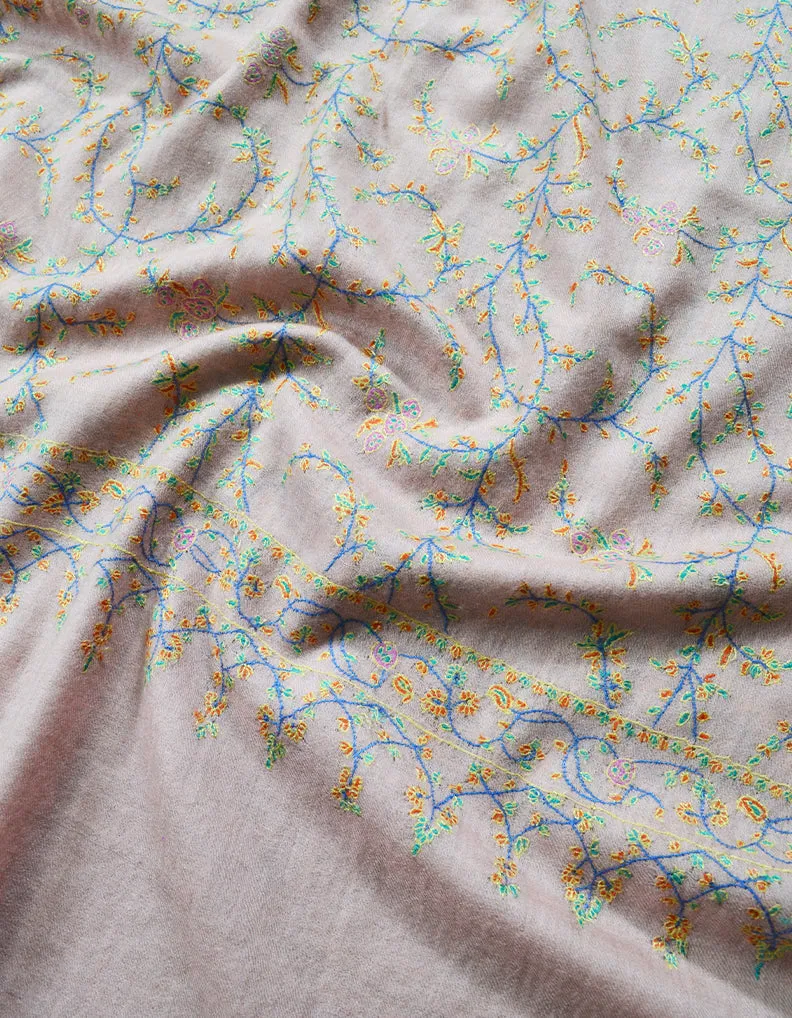 baby pink Embroidery Pashmina Stole 7829