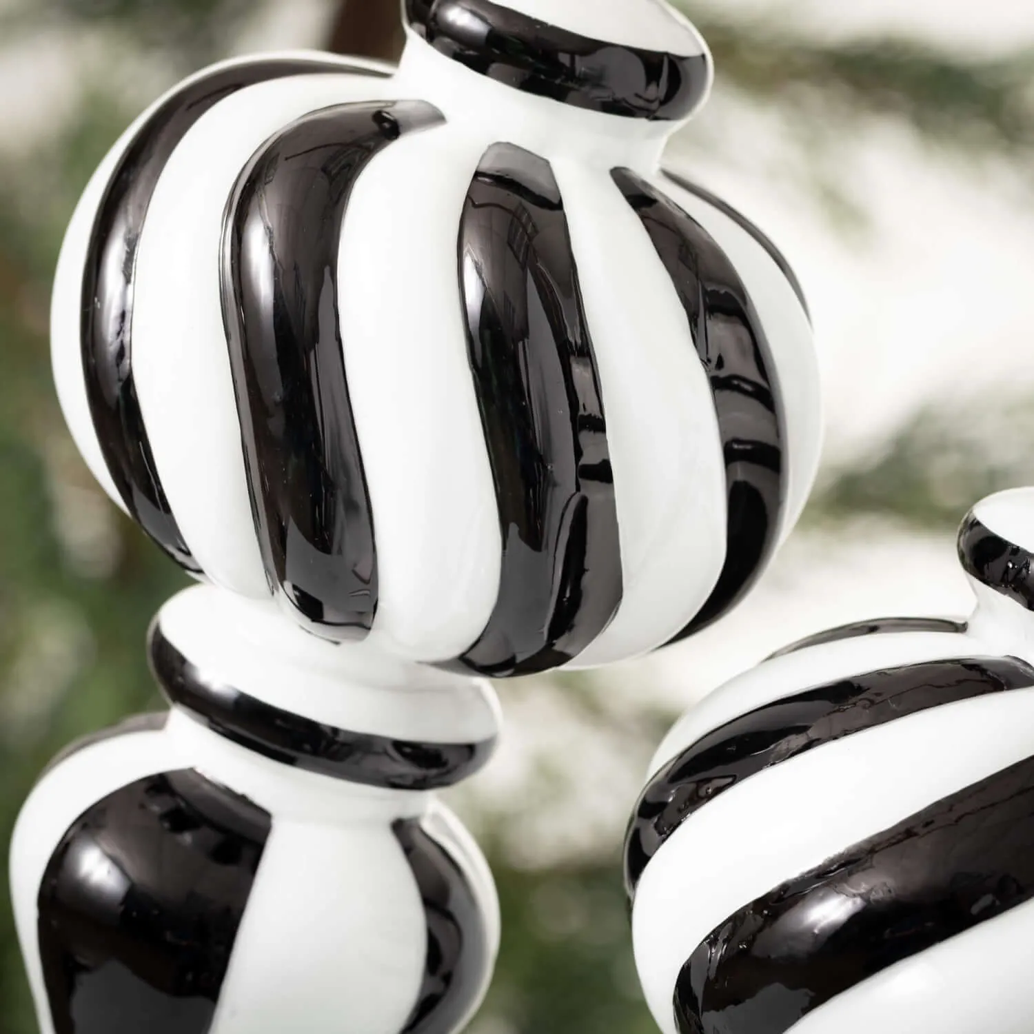 Black & White Striped Finials