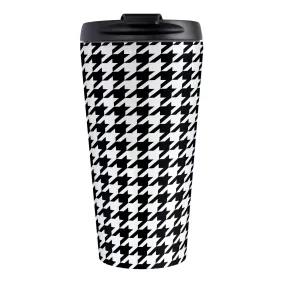 Black and White Houndstooth Travel Mug