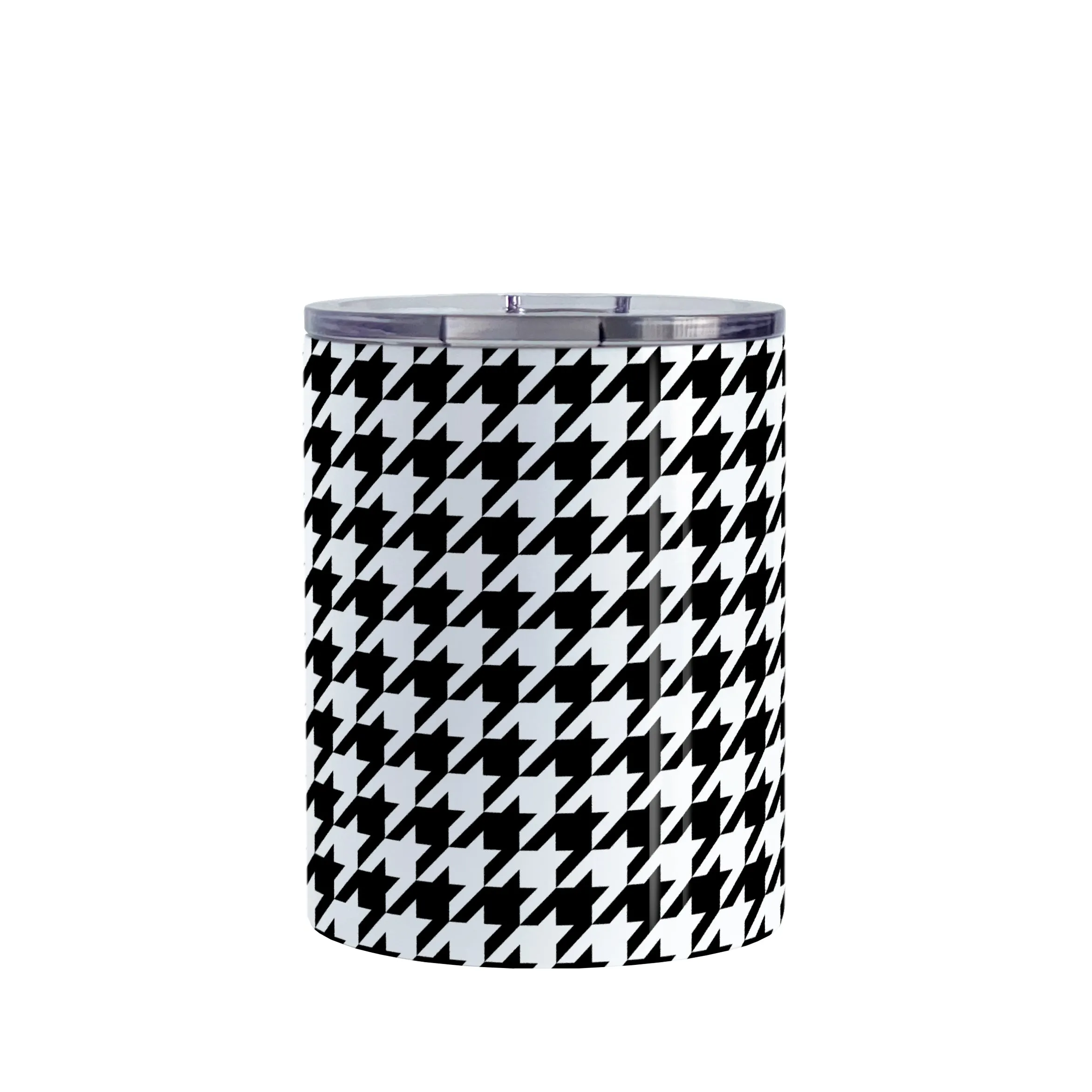 Black and White Houndstooth Tumbler Cup