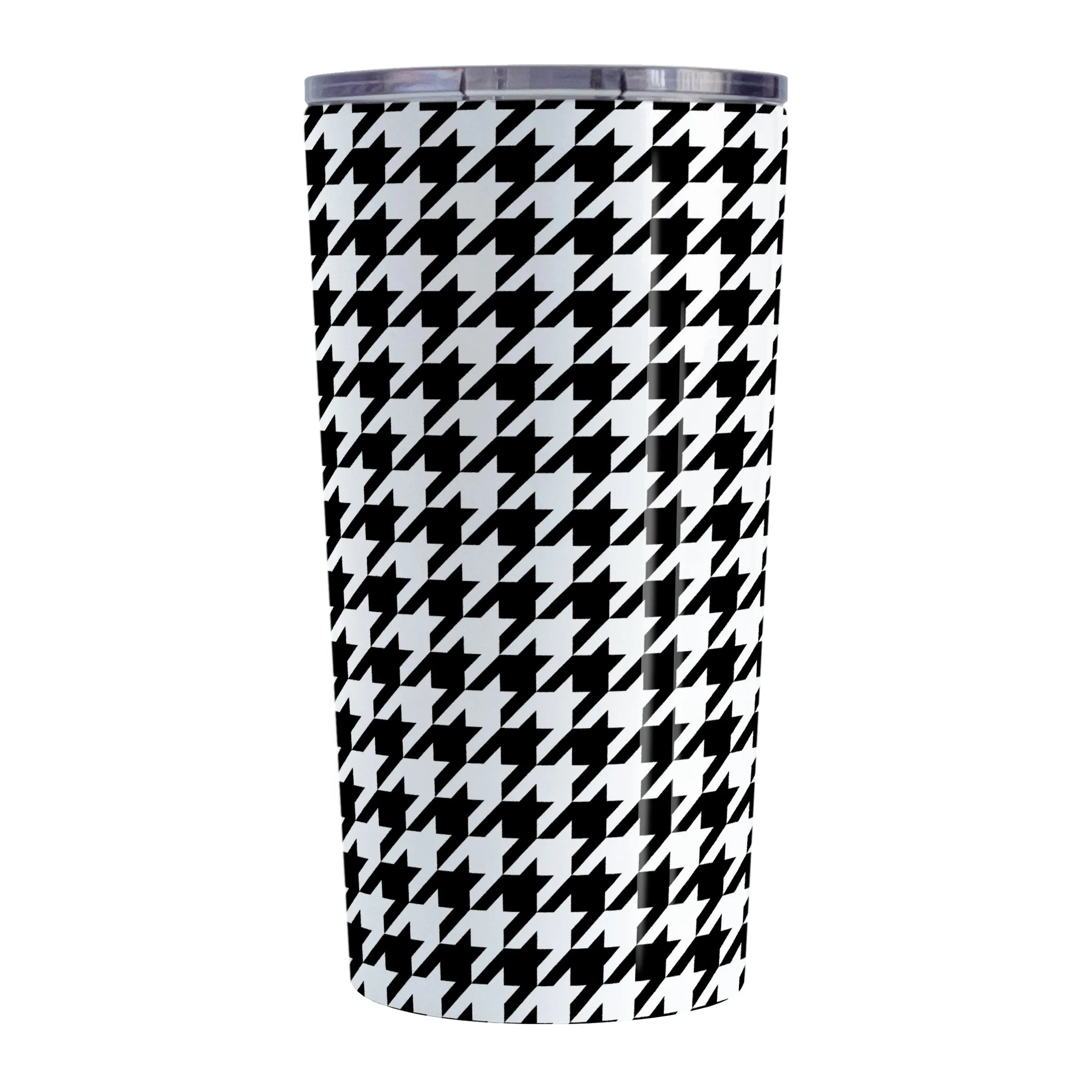 Black and White Houndstooth Tumbler Cup