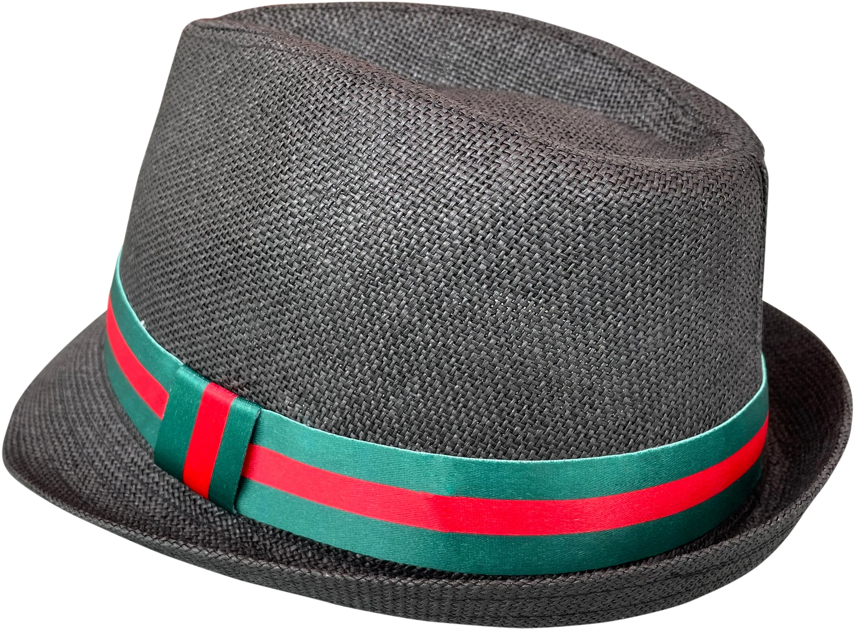 Black Fedora Red Green Band For Men & Women