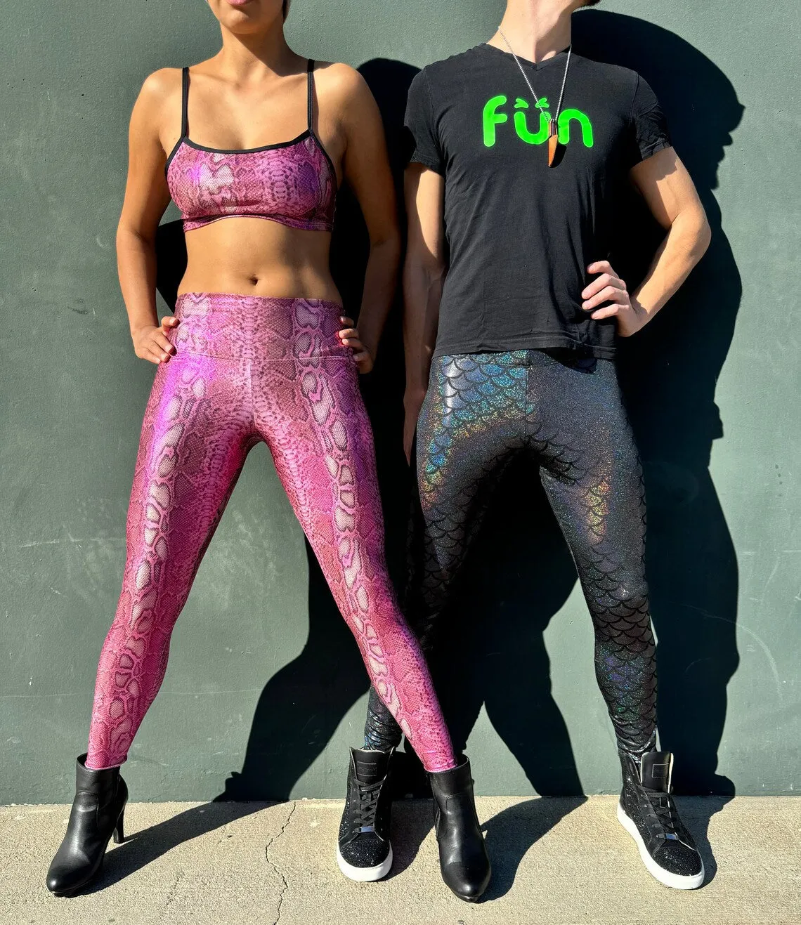 Black Fish Merman Meggings // Great Festival Mermaid Costume // Sparkly Holographic Merman Leggings
