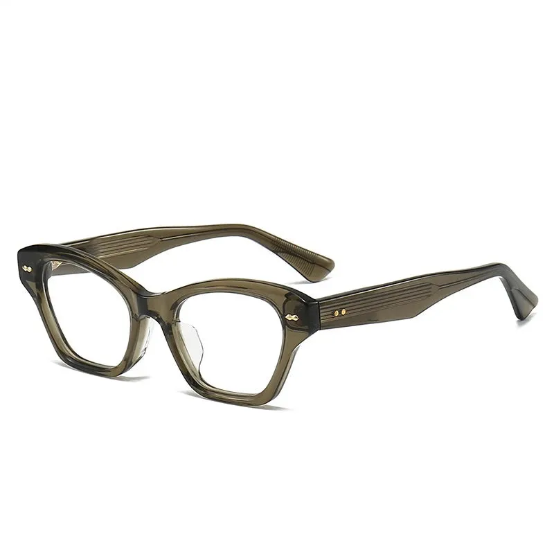 Black Mask Unisex Full Rim Cat Eye Acetate Eyeglasses 42135