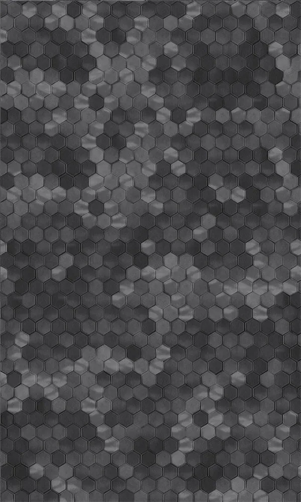 Black Shimmering Hexagons Geometric Wallpaper R5680