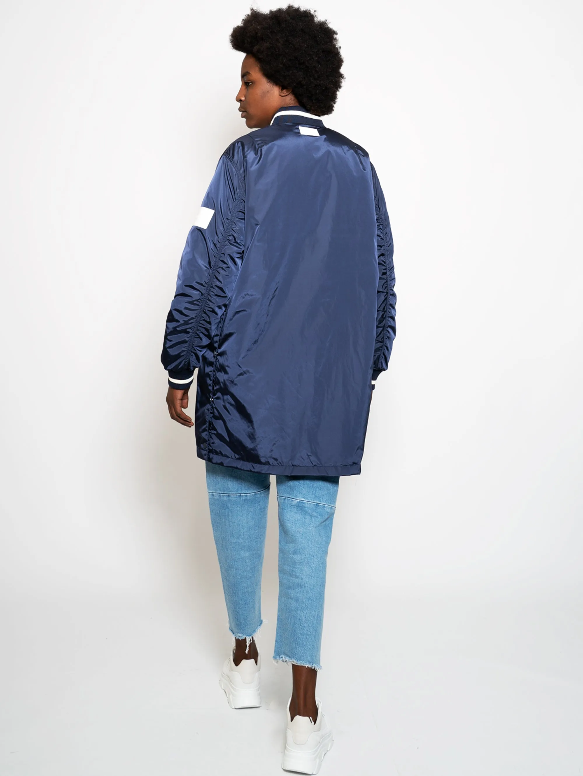 Bomber Lungo con Spacchi Blu