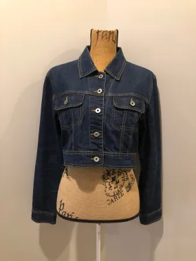 Bongo Jeans Cropped Dark Wash Denim Jacket, SOLD