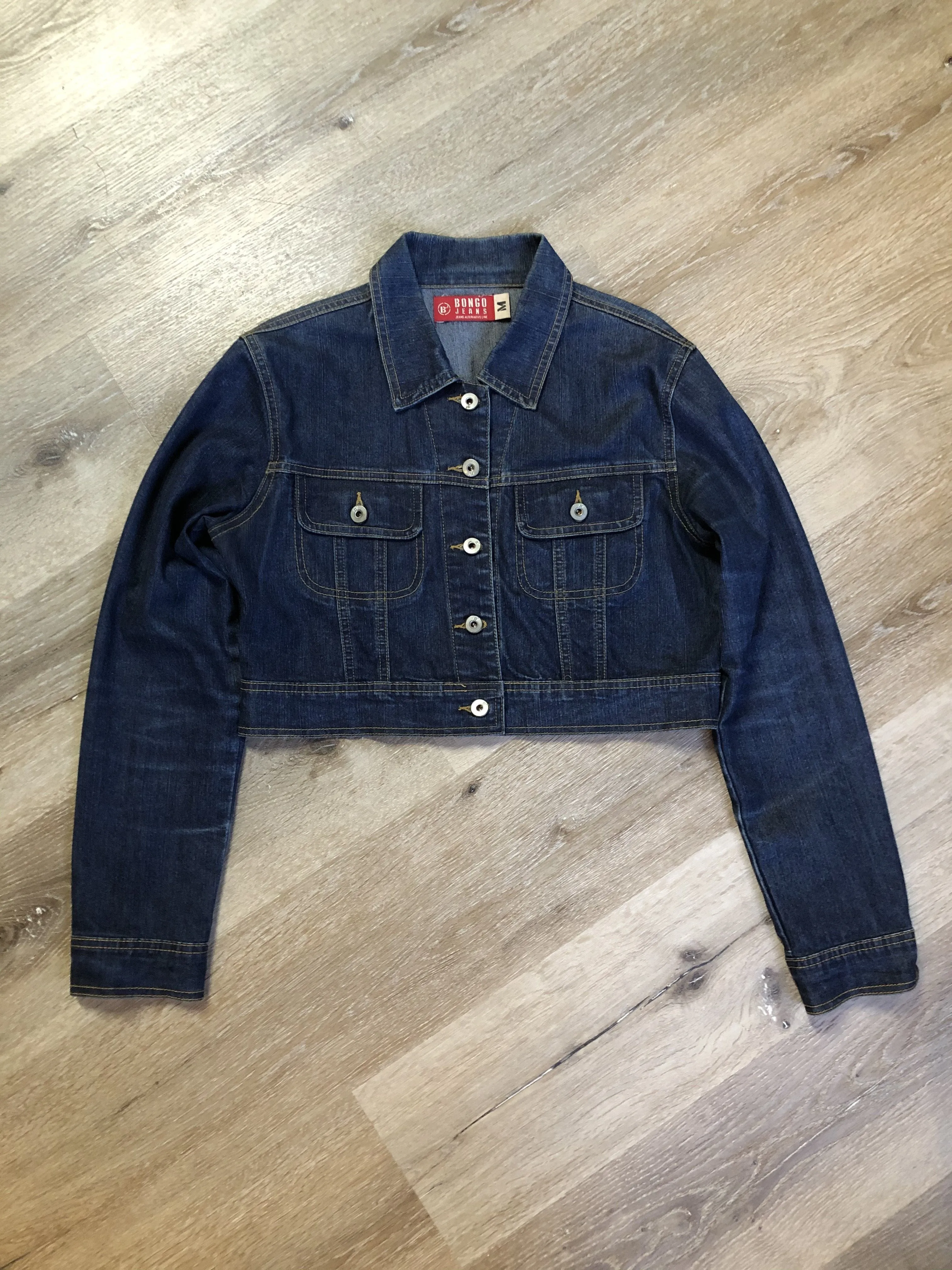 Bongo Jeans Cropped Dark Wash Denim Jacket, SOLD