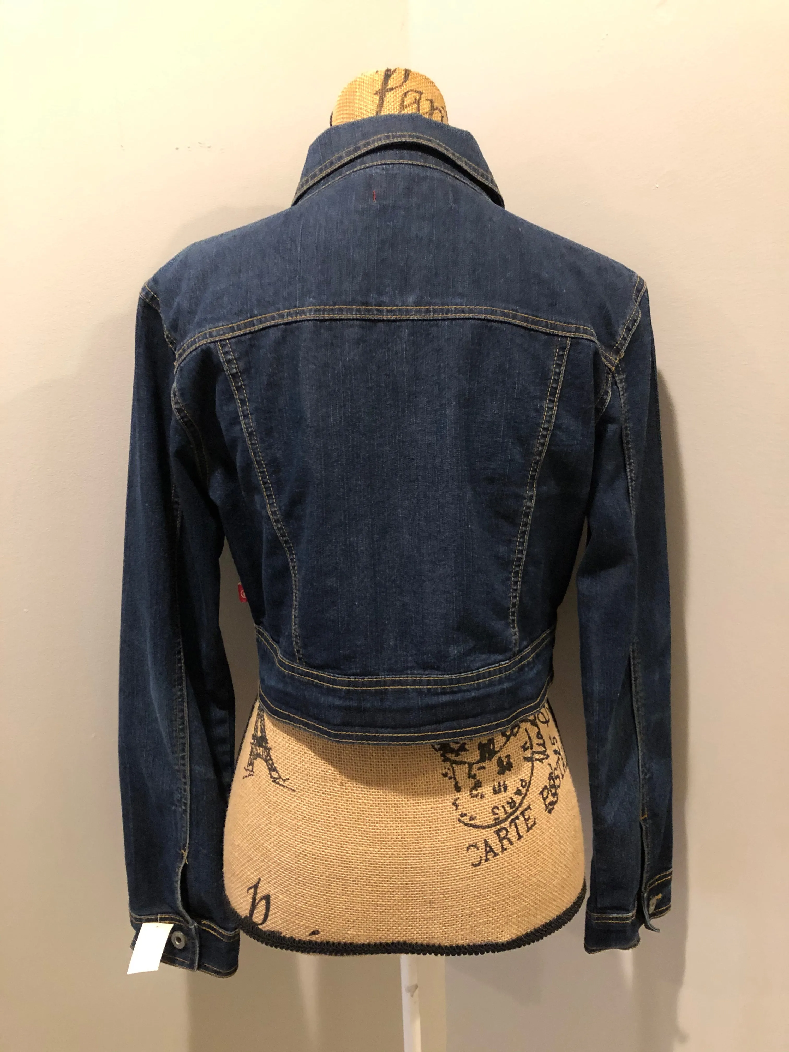 Bongo Jeans Cropped Dark Wash Denim Jacket, SOLD