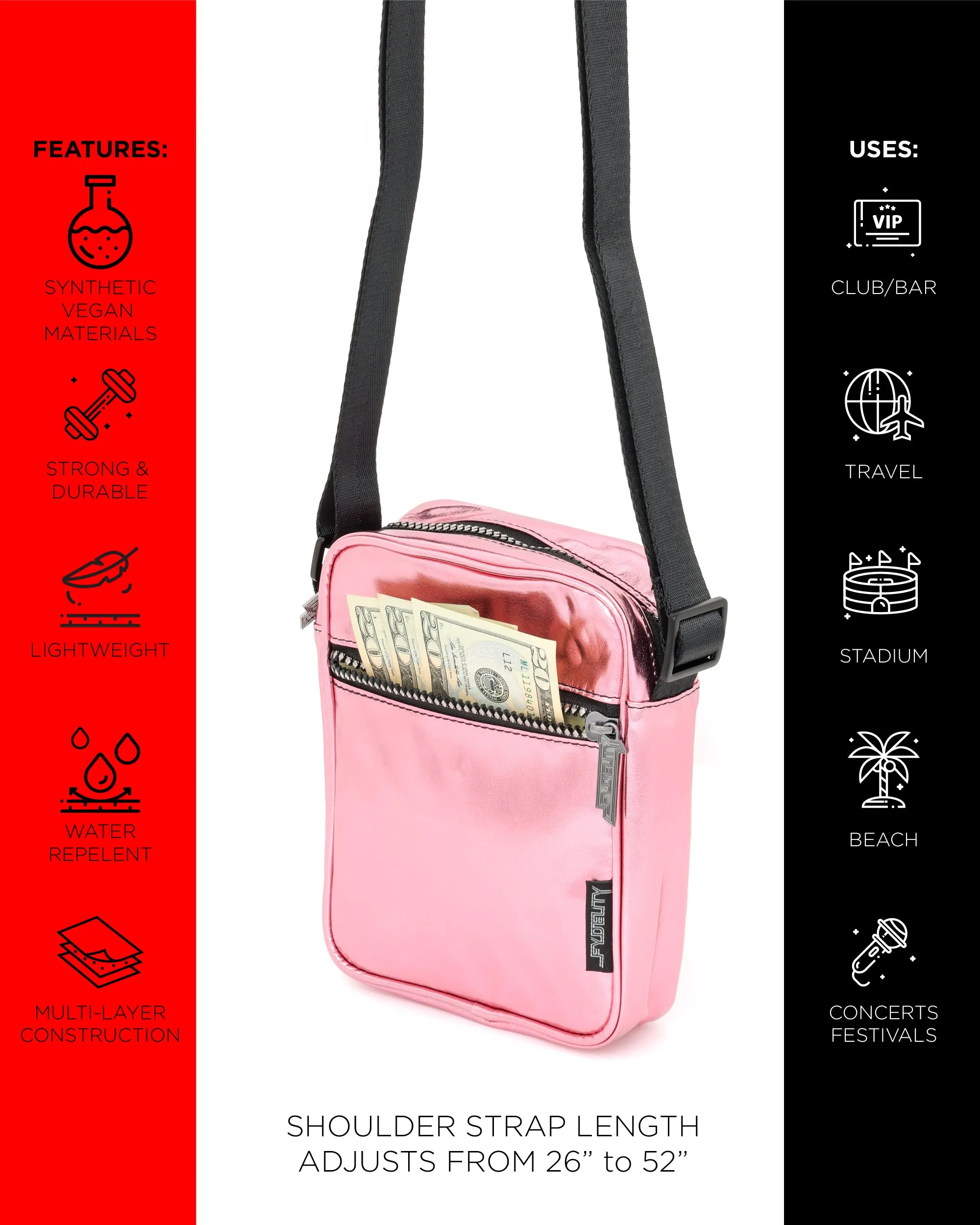 Brick Bag | Crossbody | Metallic Pink