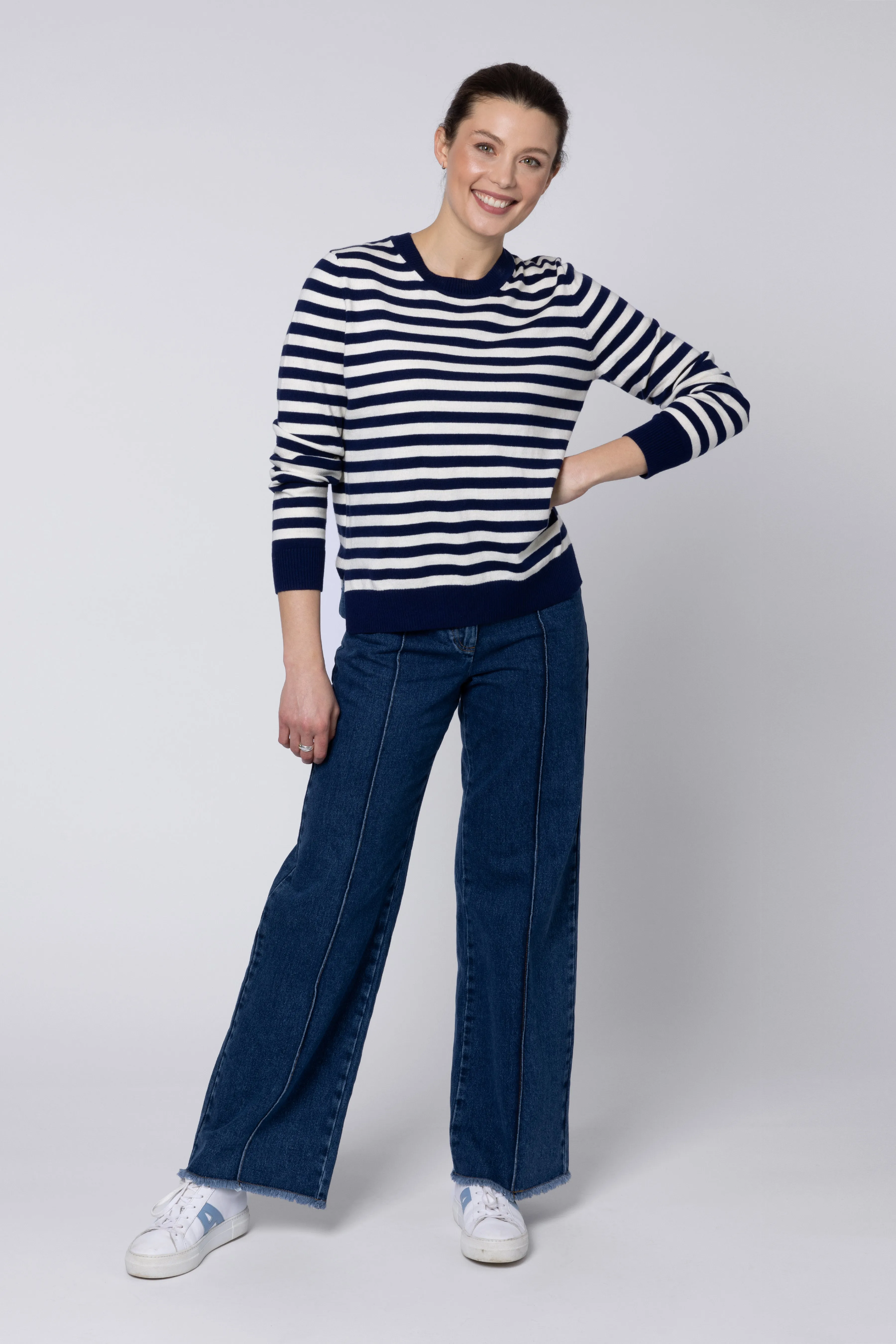 Camille Striped Jumper (Navy Ivory)