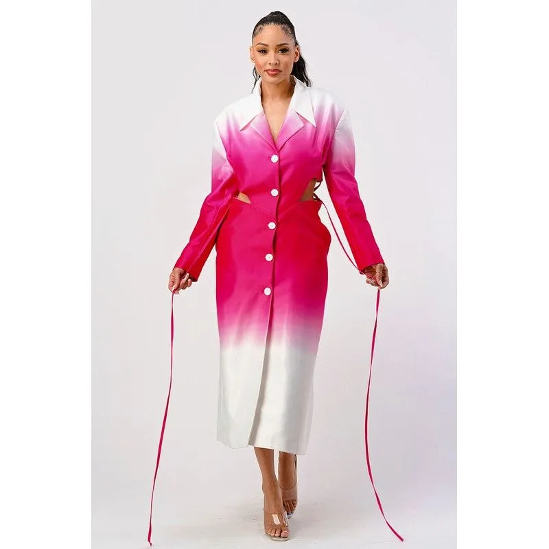Color gradient spring trench coat