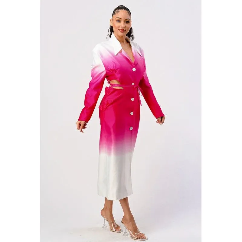 Color gradient spring trench coat