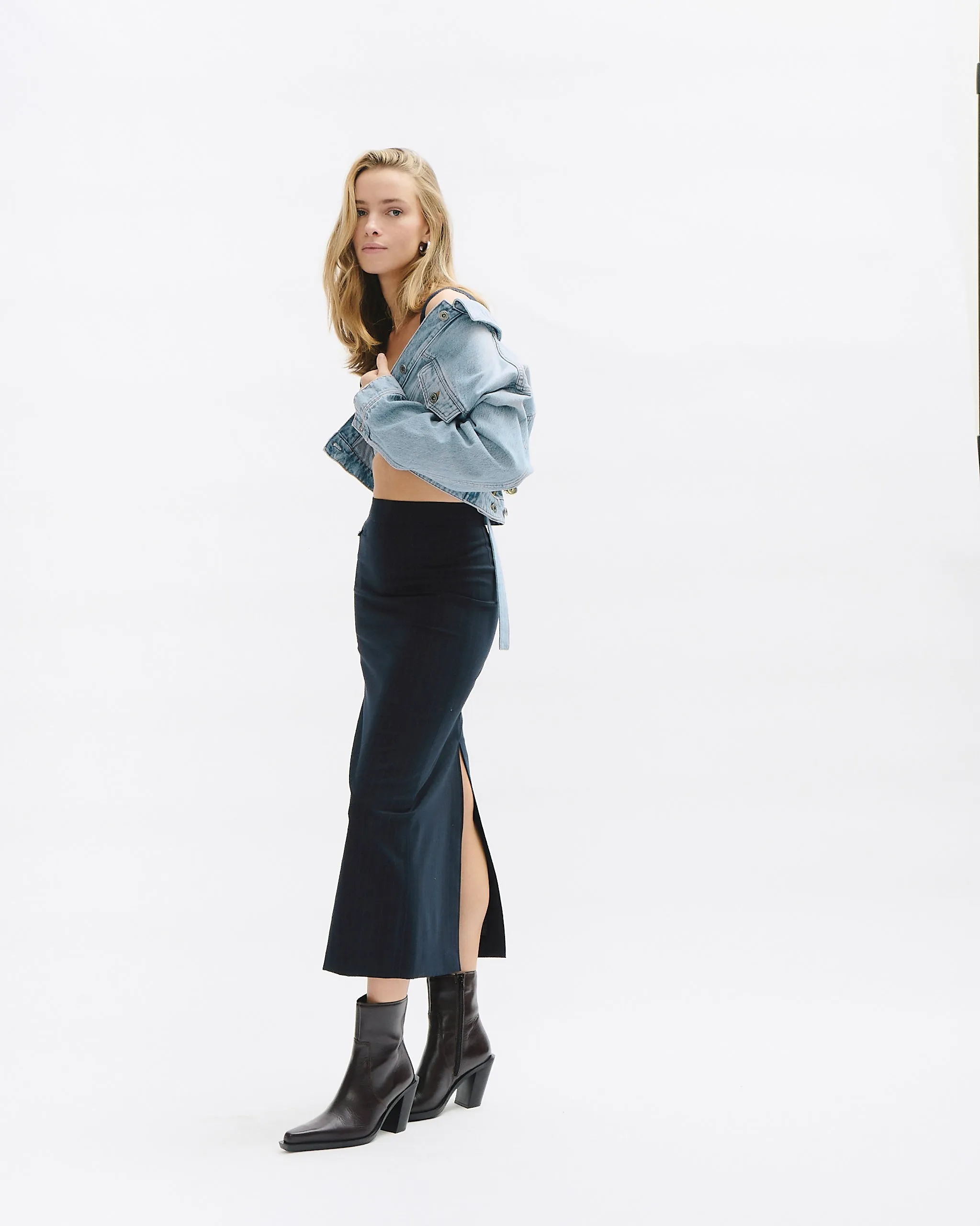 Cropped denim jacket