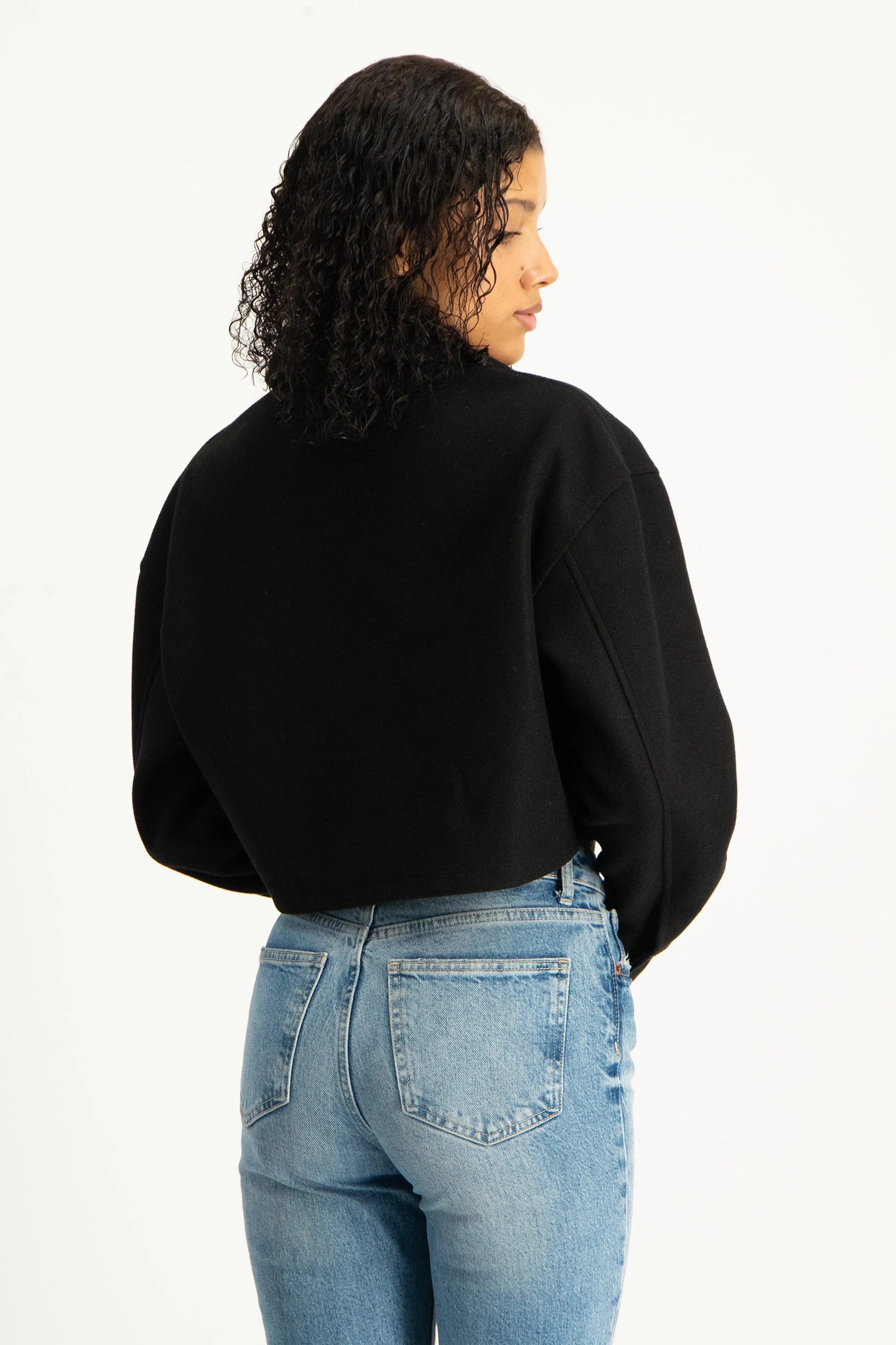Cropped Melton Shacket