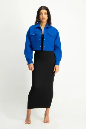 Cropped Melton Shacket