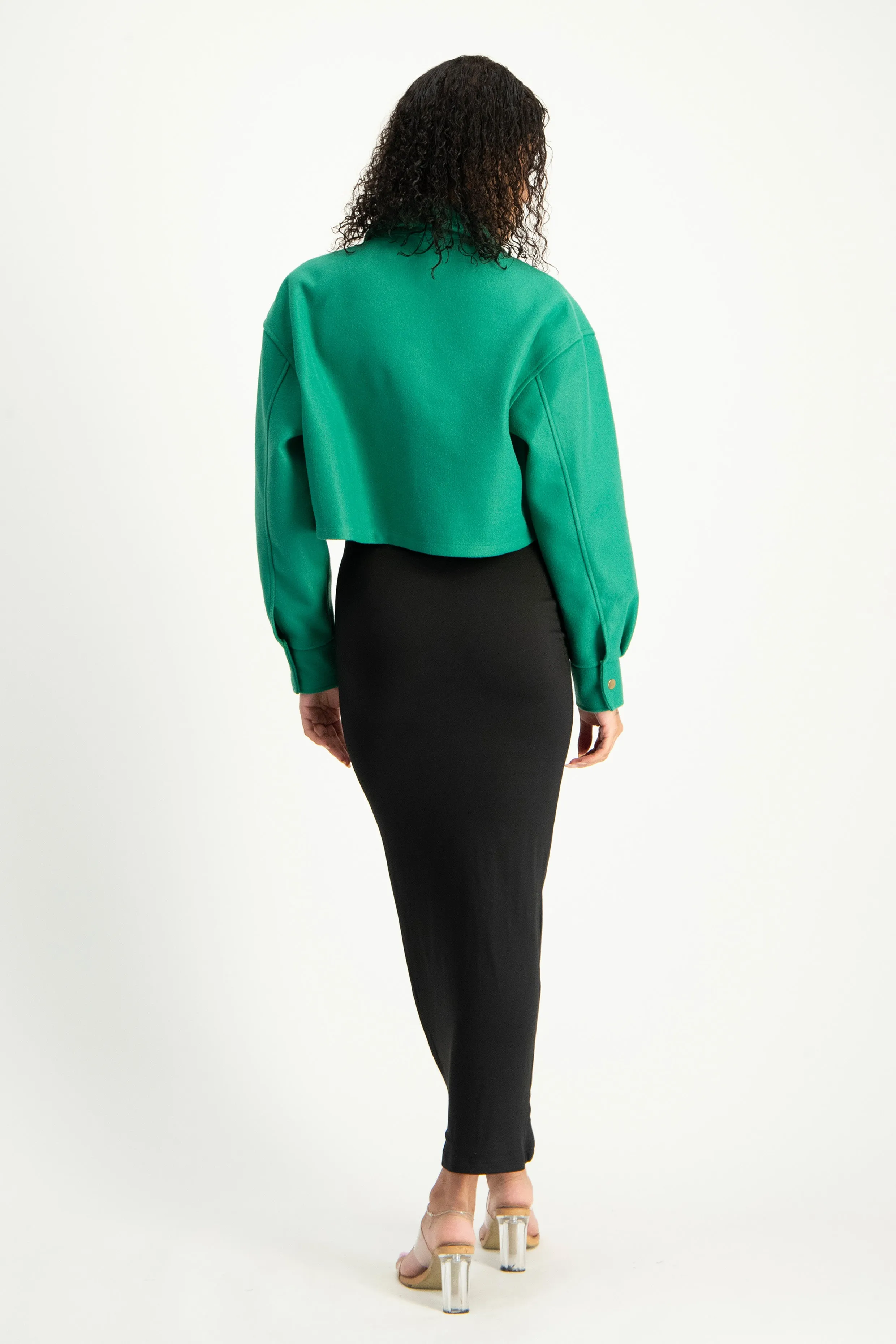 Cropped Melton Shacket