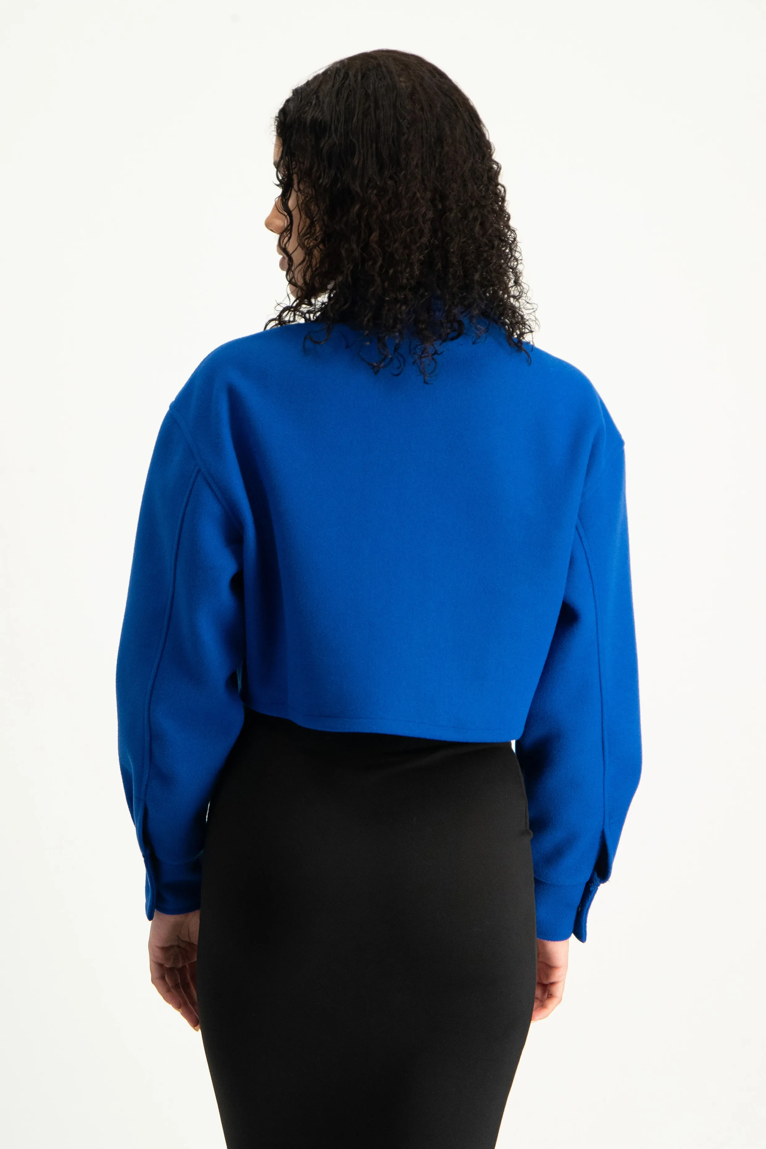 Cropped Melton Shacket
