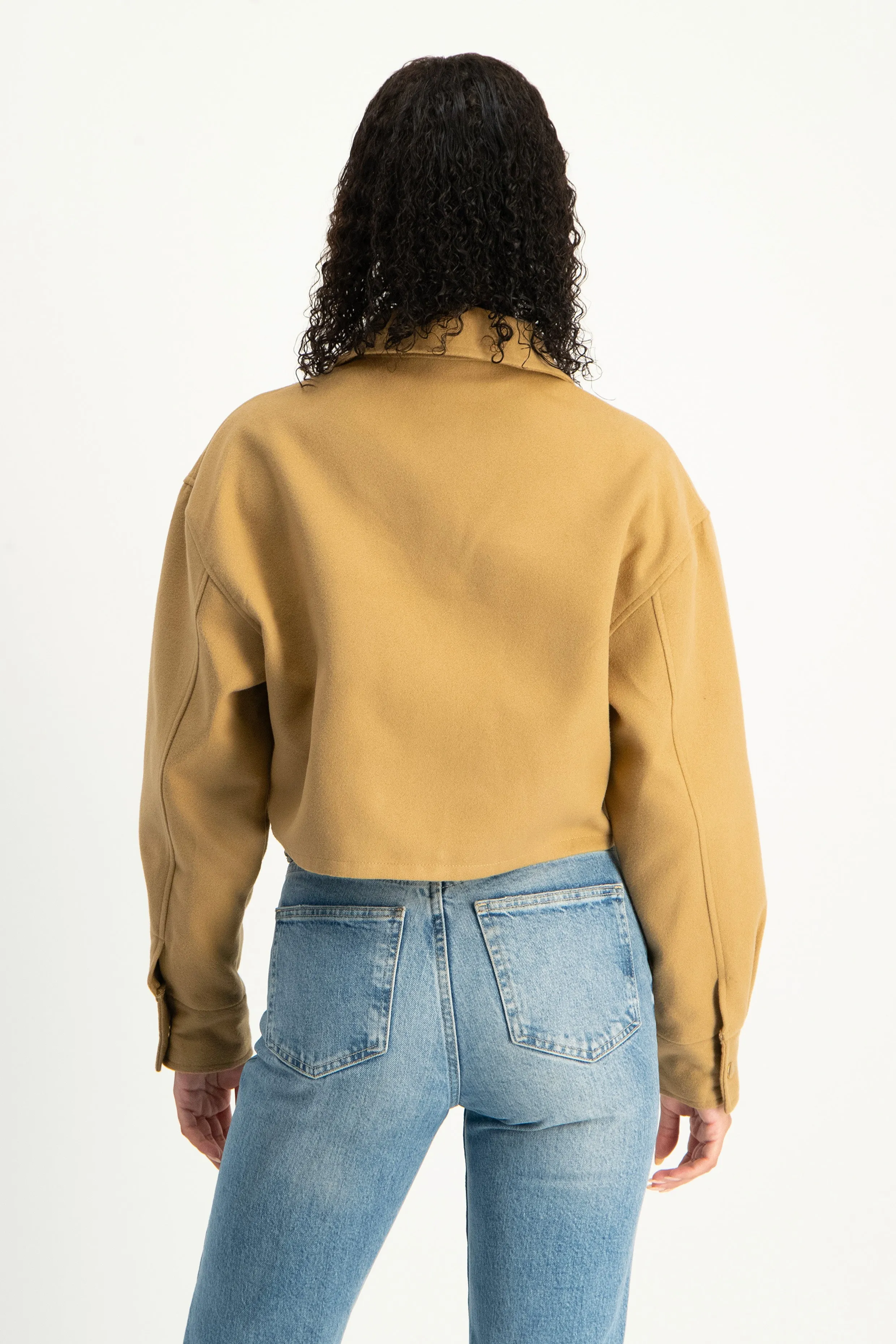 Cropped Melton Shacket