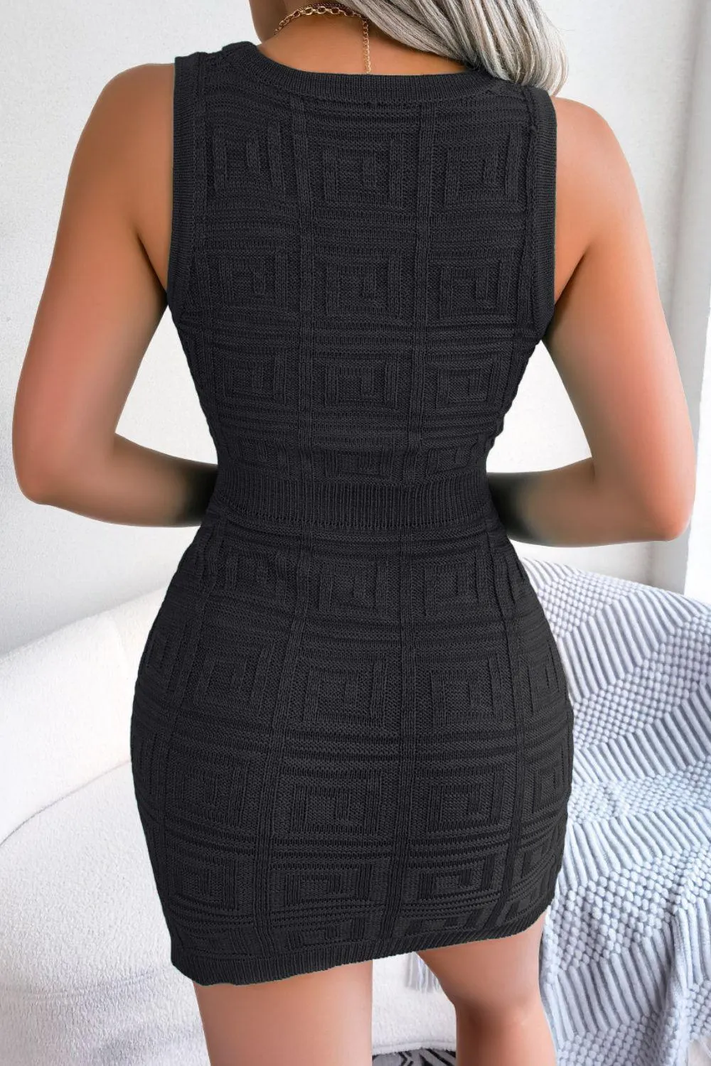 Cutout Sleeveless Knit Dress Clubwear