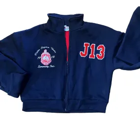 Delta Sigma Theta Sorority "J13" Cropped Sweatshirt Jacket