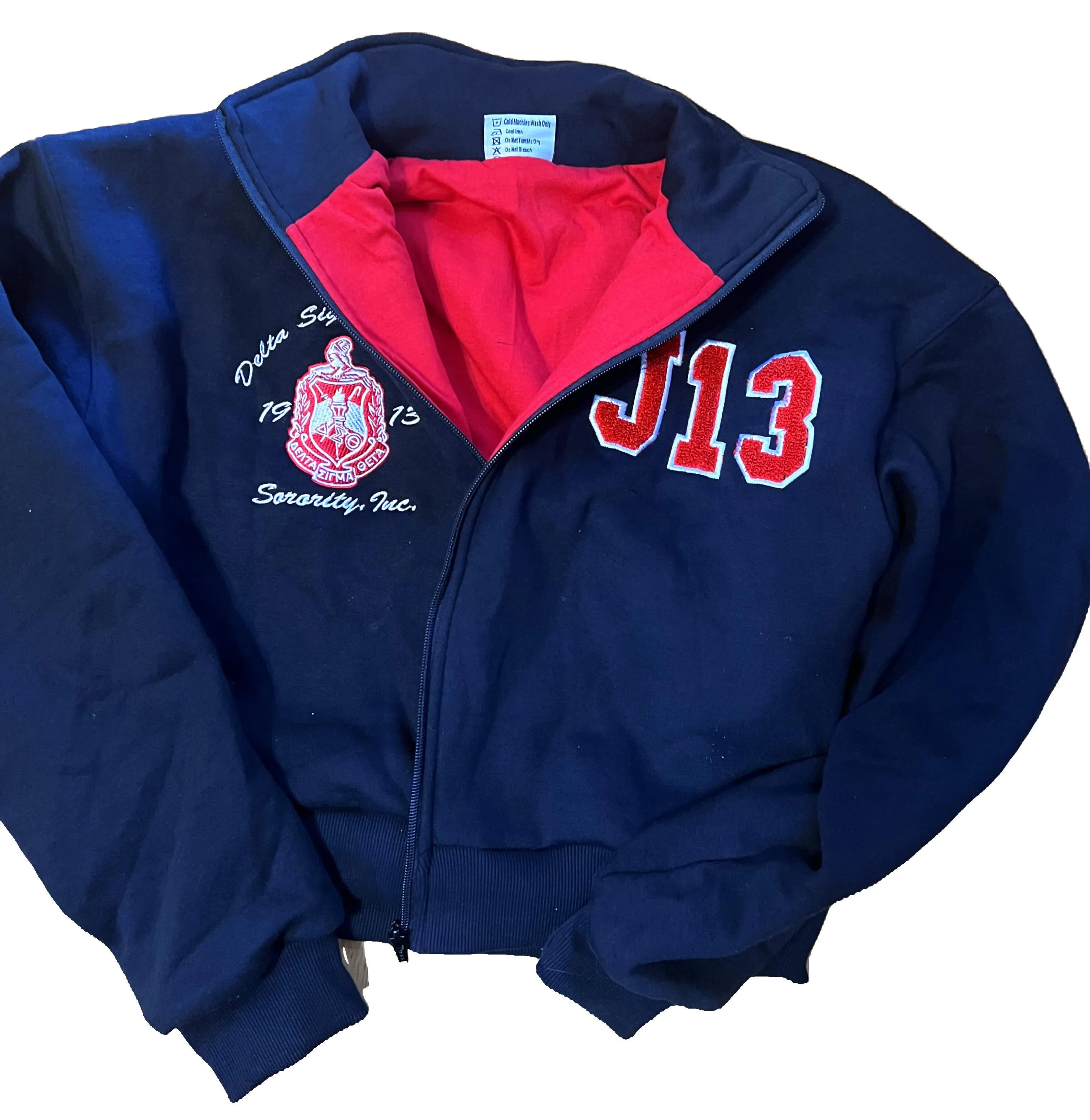 Delta Sigma Theta Sorority "J13" Cropped Sweatshirt Jacket