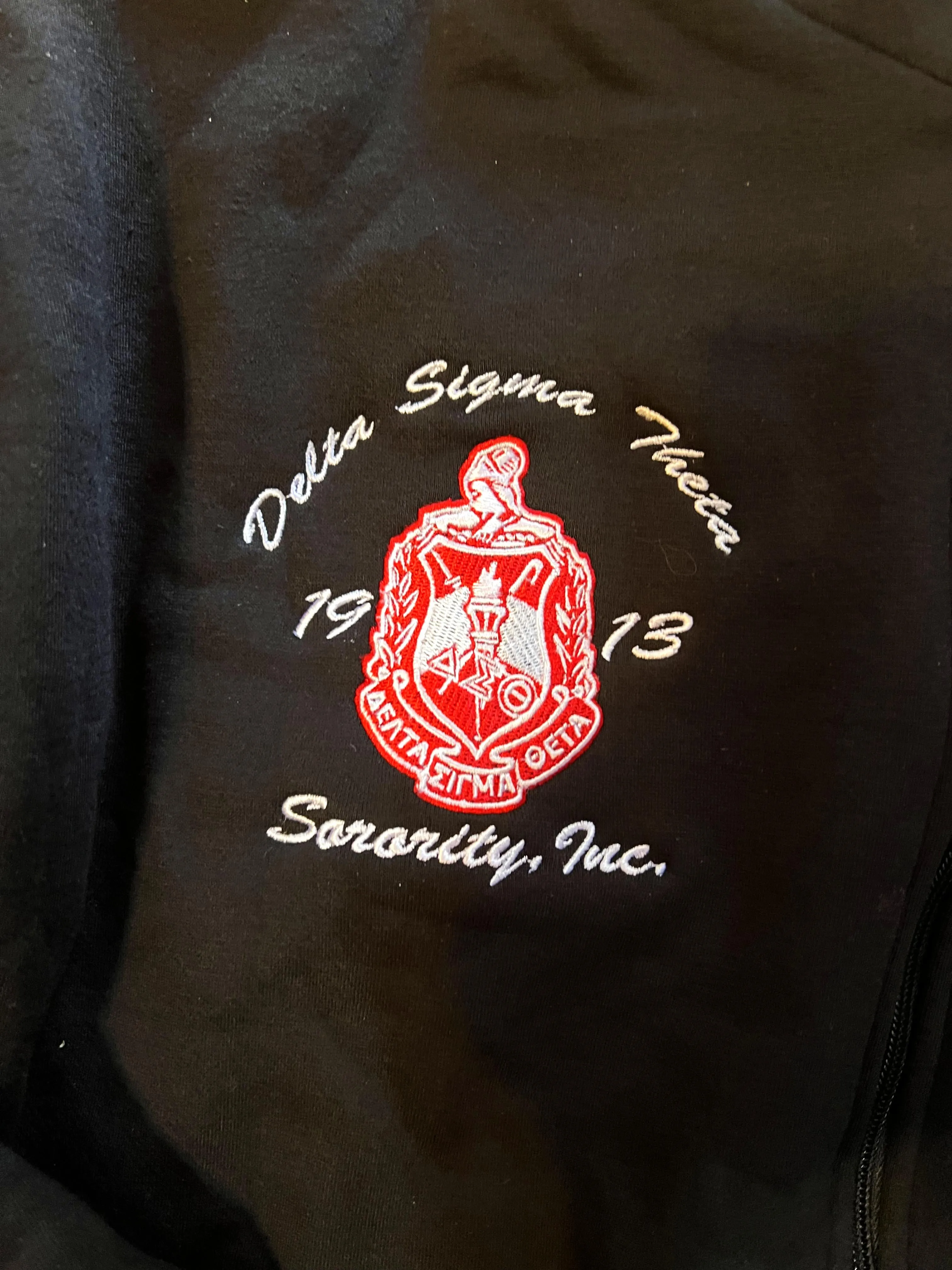 Delta Sigma Theta Sorority "J13" Cropped Sweatshirt Jacket