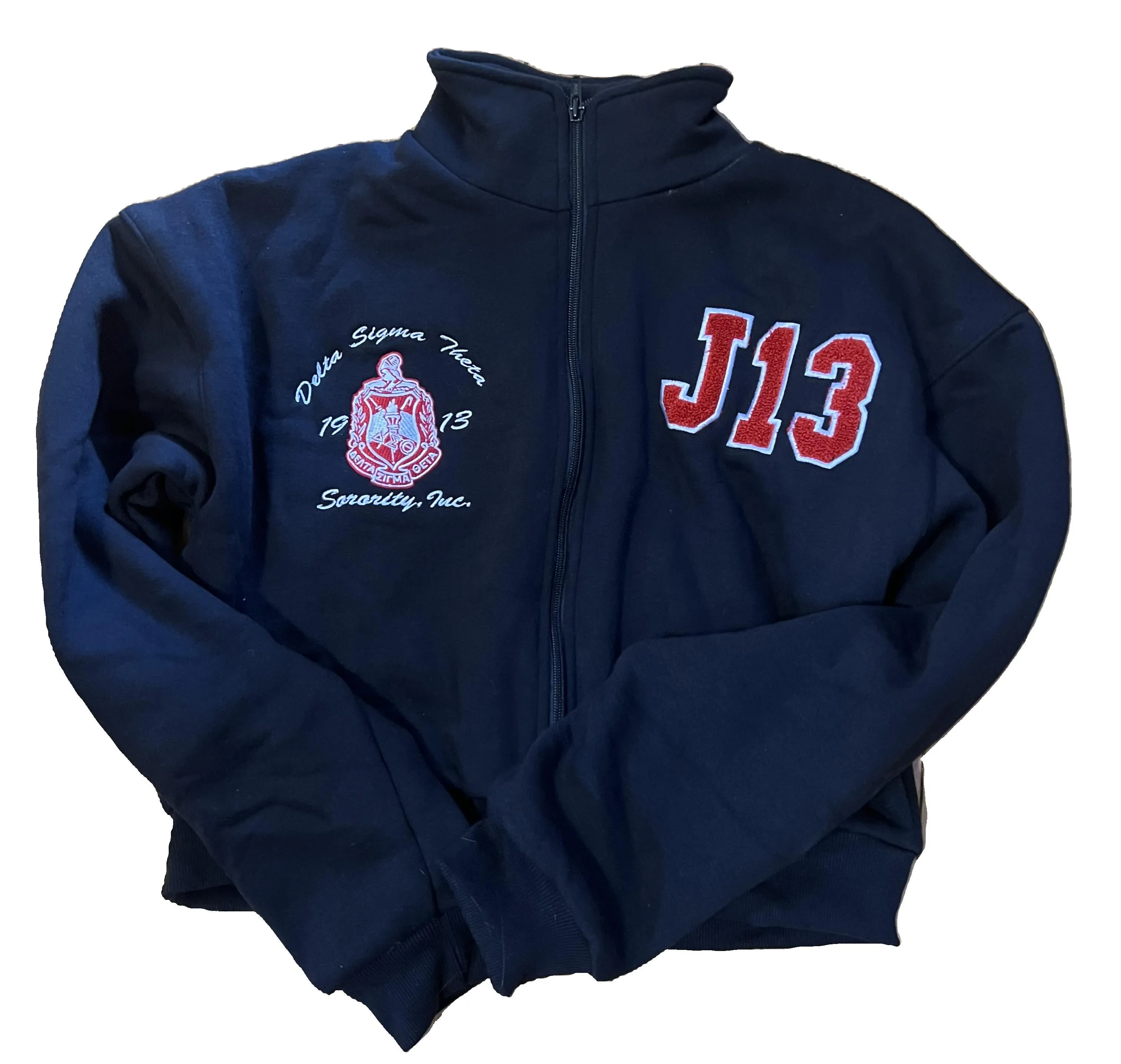 Delta Sigma Theta Sorority "J13" Cropped Sweatshirt Jacket