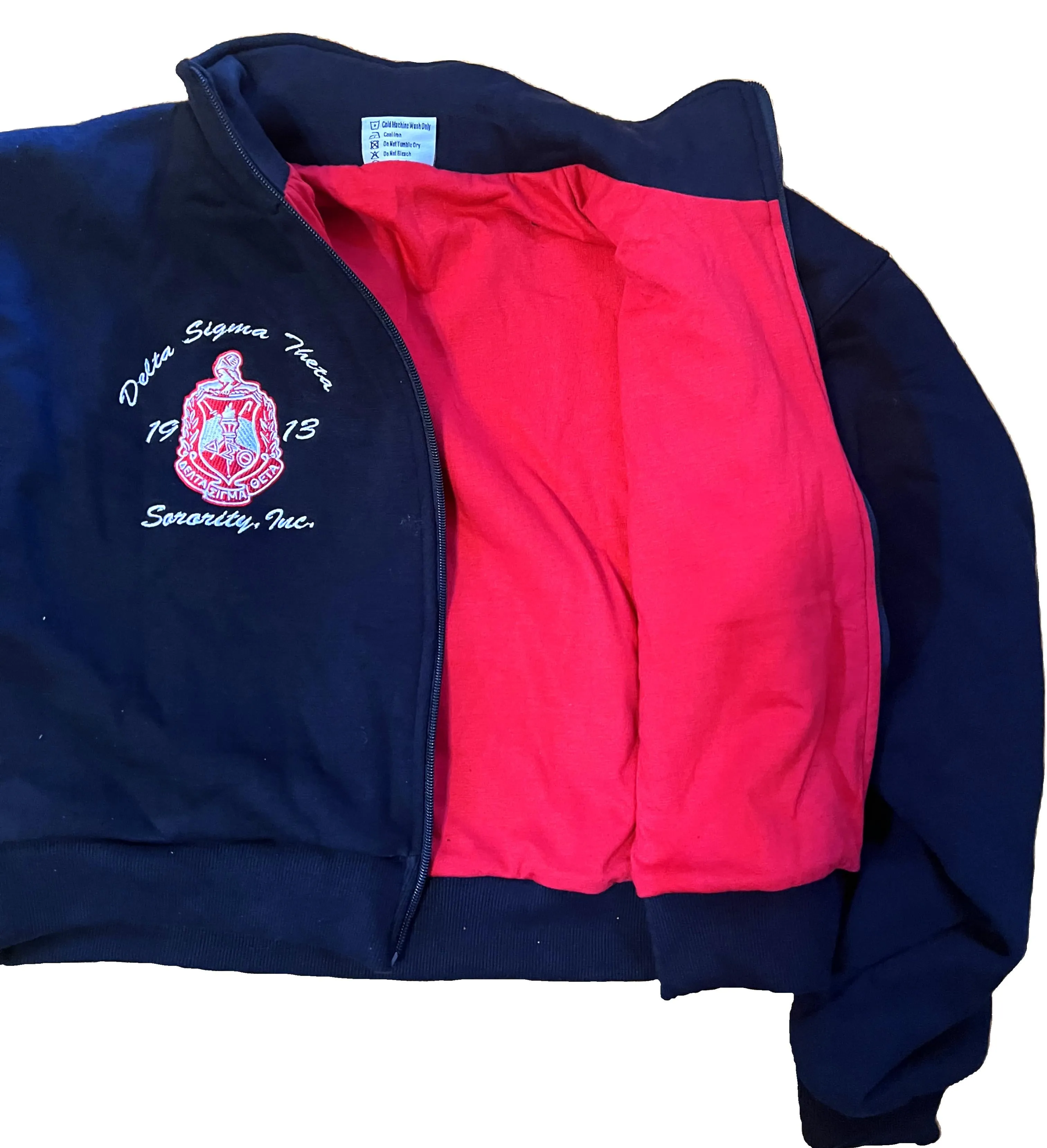 Delta Sigma Theta Sorority "J13" Cropped Sweatshirt Jacket