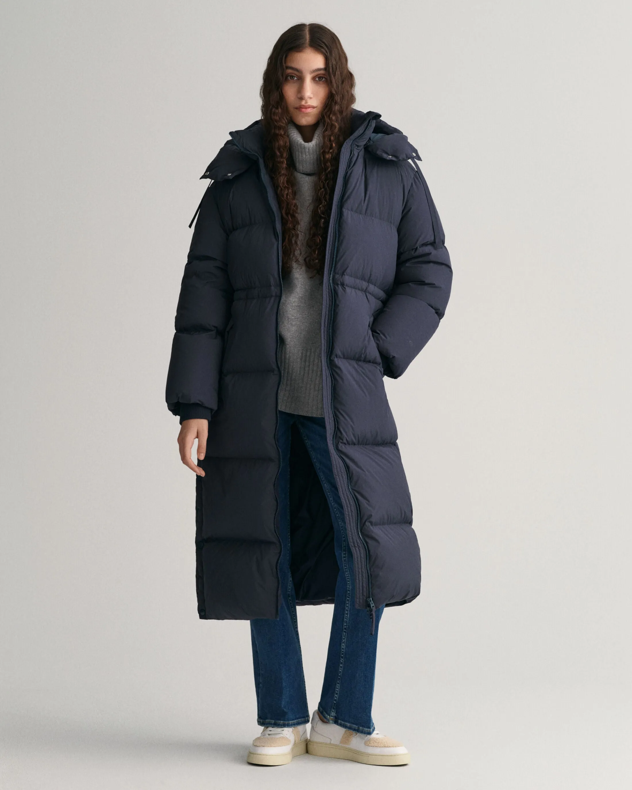 Full Length Down Coat - Evening Blue