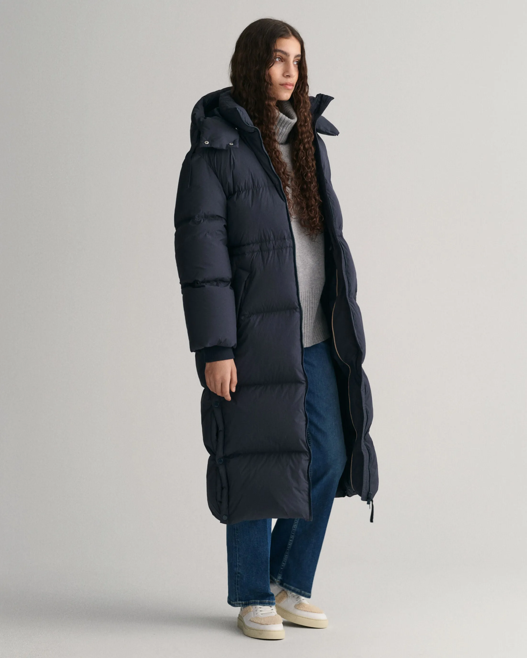 Full Length Down Coat - Evening Blue