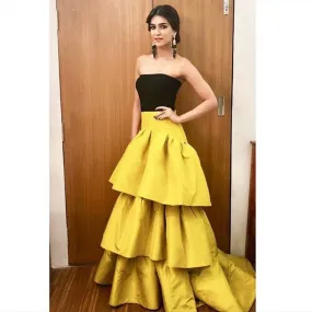 Gold Yellow Layered Maxi Skirt