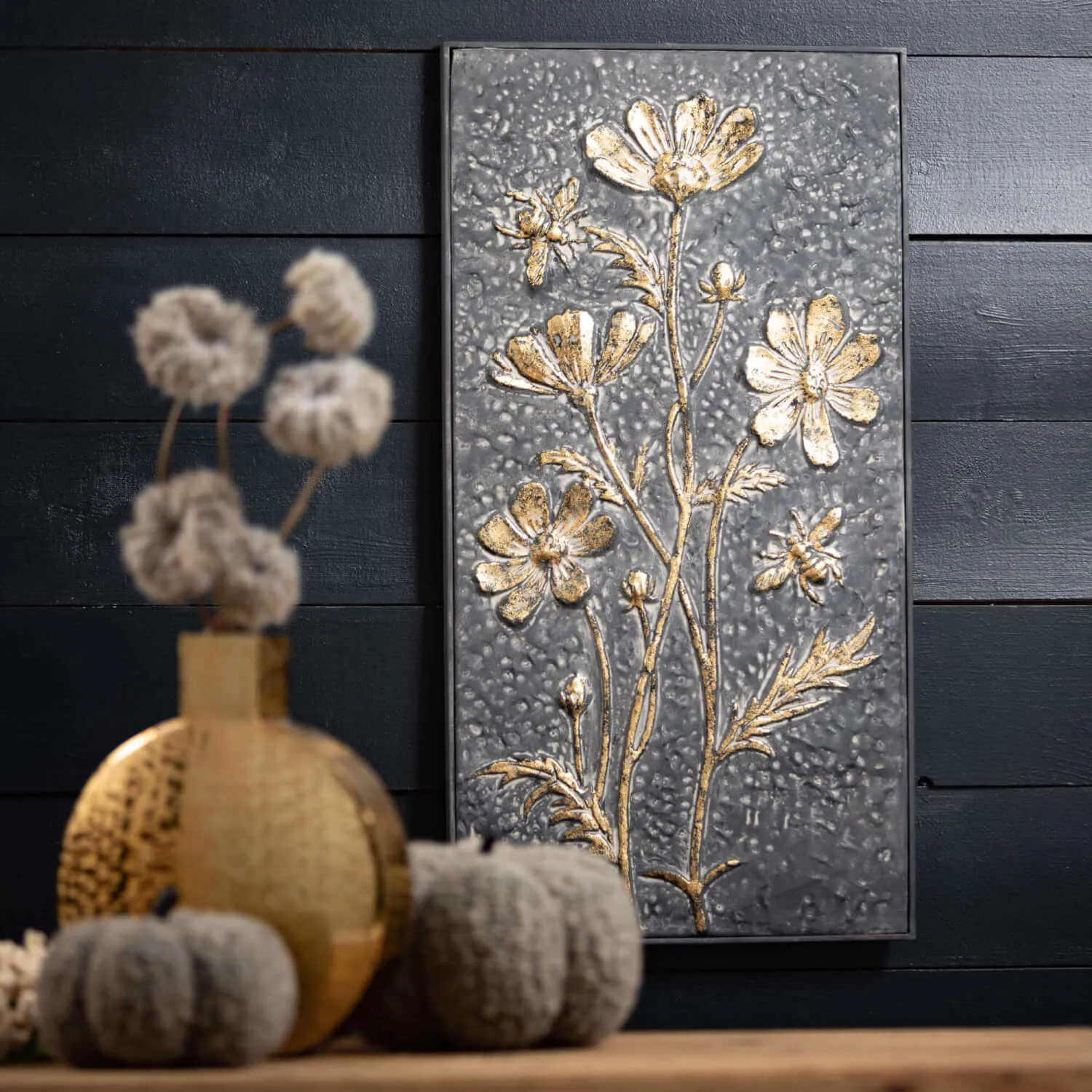 Gunmetal Gold Arch Vase Set