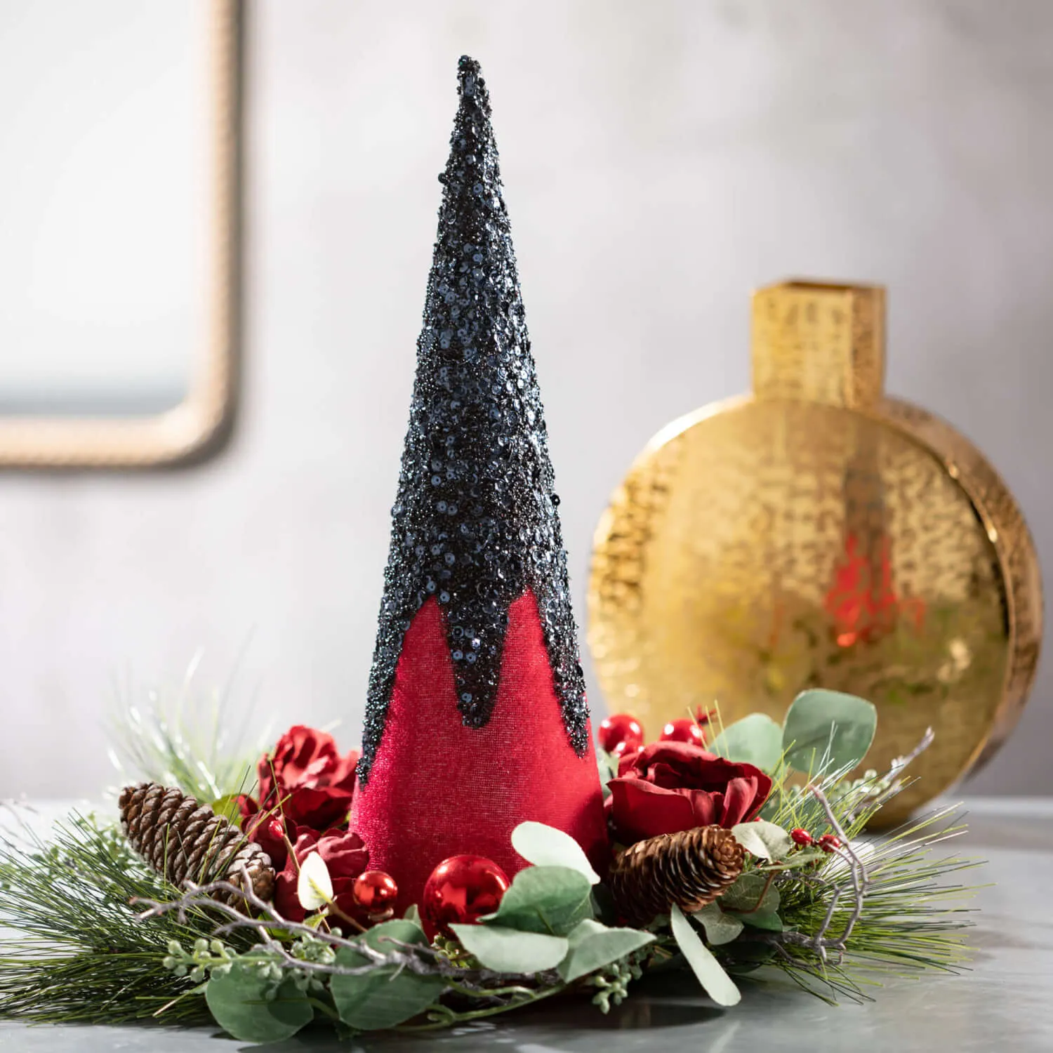 Gunmetal Gold Arch Vase Set