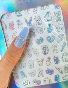 HOLOGRAPHIC BDSM NAIL DECALS