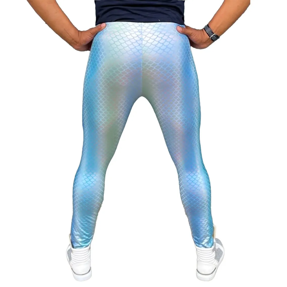 Ice Fish Merman Meggings // Great Festival Mermaid Costume // Holographic Merman Leggings