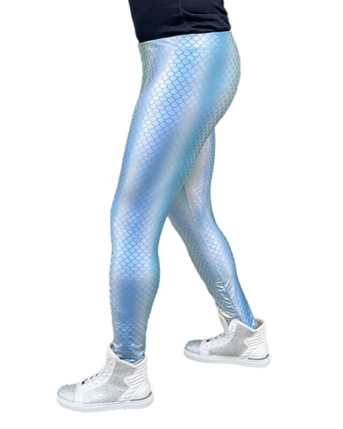 Ice Fish Merman Meggings // Great Festival Mermaid Costume // Holographic Merman Leggings