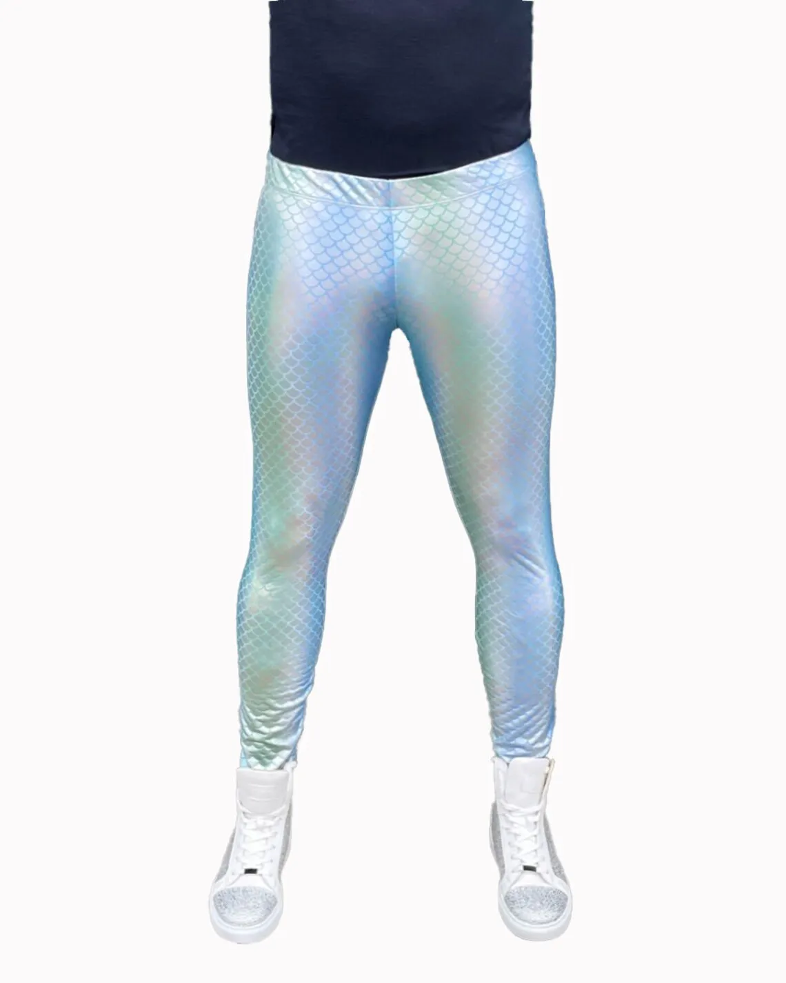 Ice Fish Merman Meggings // Great Festival Mermaid Costume // Holographic Merman Leggings