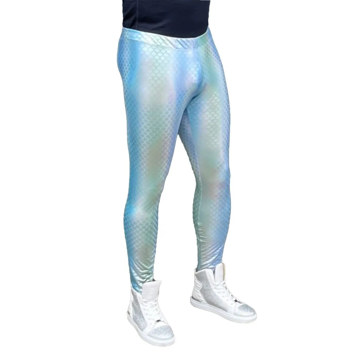 Ice Fish Merman Meggings // Great Festival Mermaid Costume // Holographic Merman Leggings
