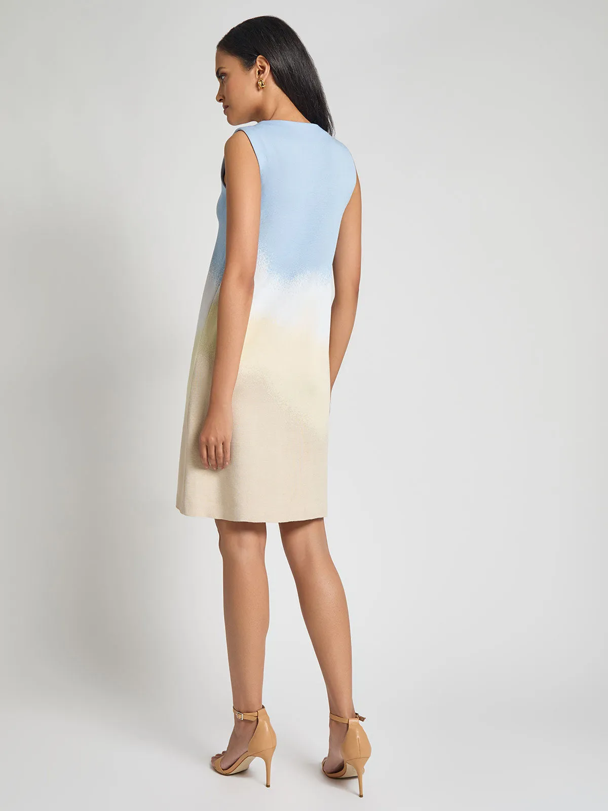 Landscape Pattern Soft Knit Dress - Modern Fit